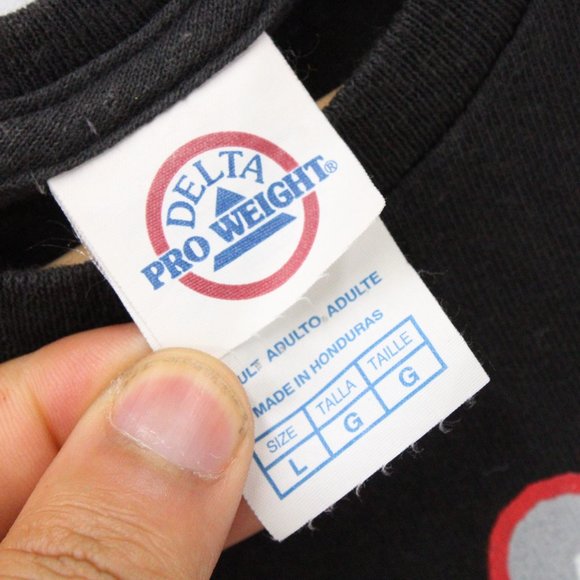 Vintage DELTA Pro Weight Shirt Mens Black DAB Bear Dancing Cotton Size Large L - Picture 5 of 8